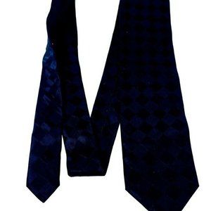 BIGOTTI MENS TIE Necktie Tone on Tone Dark Navy Bl